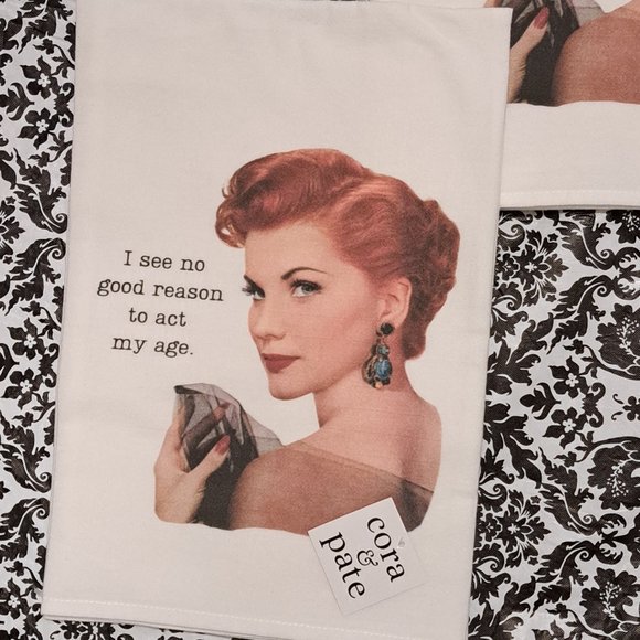 Cora & Pate No Good Reason Sack Towel - Set of Two Towels NWT. - Picture 2 of 4